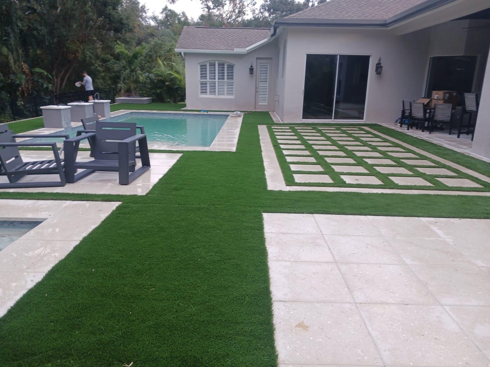 Custom Paver & Grass Layout